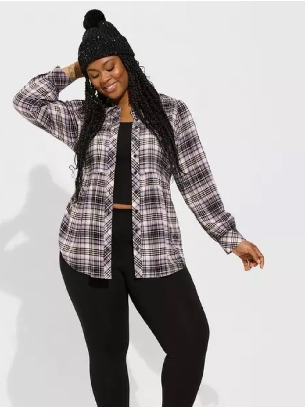 torrid Softest Flannel Tie Back Button Up Tunic
